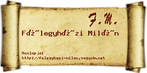 Félegyházi Milán névjegykártya