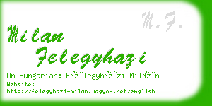 milan felegyhazi business card